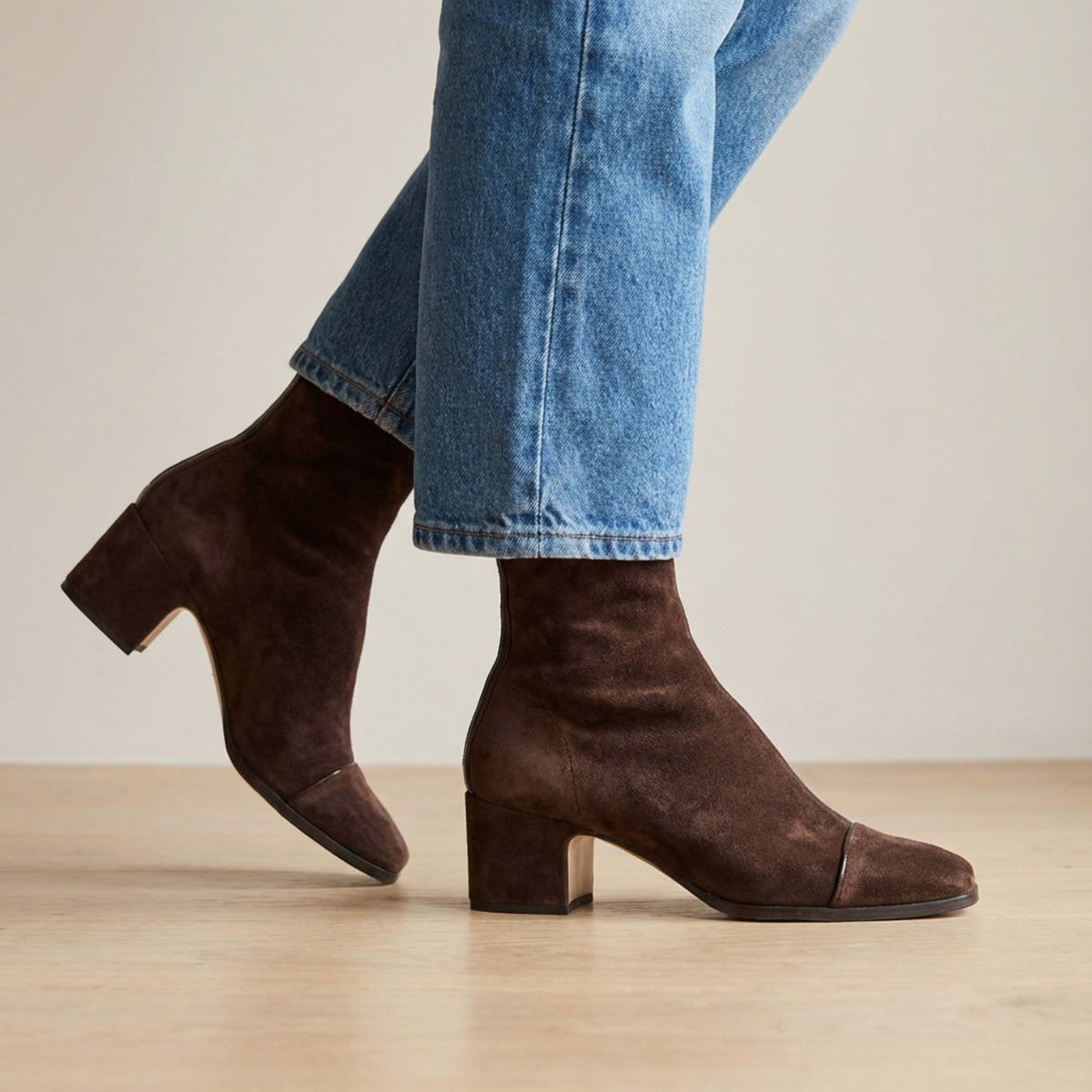 Women's Square Toe Block Heel Boots | Cecile_7