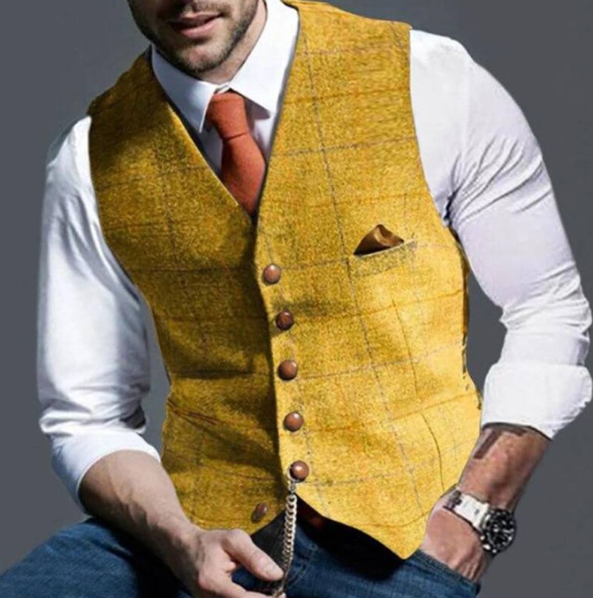 Men's Notch Lapel Waistcoat | Jake_4