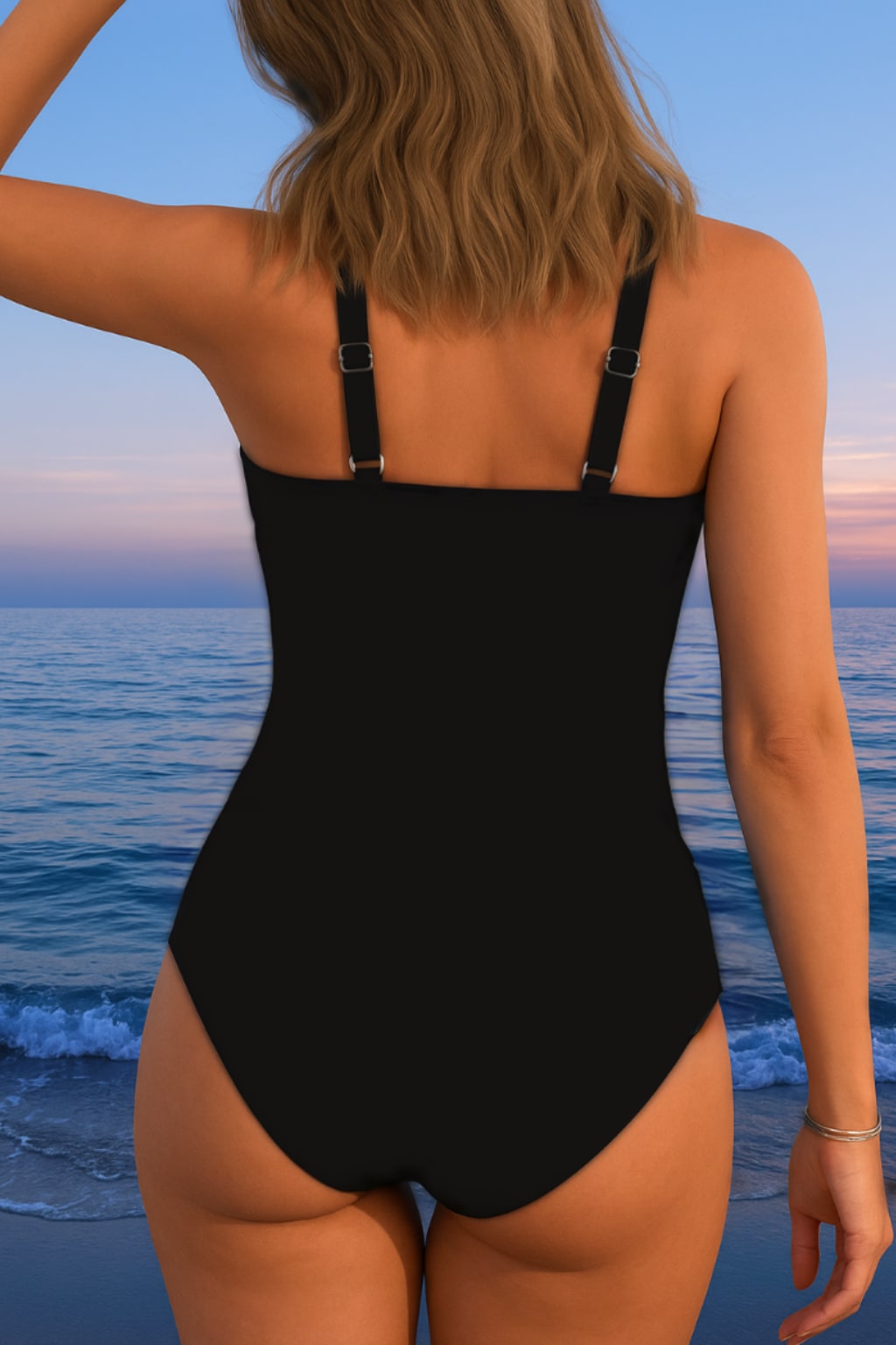 Women's Surplice Ruched One-Piece Swimsuit | Evadne_7