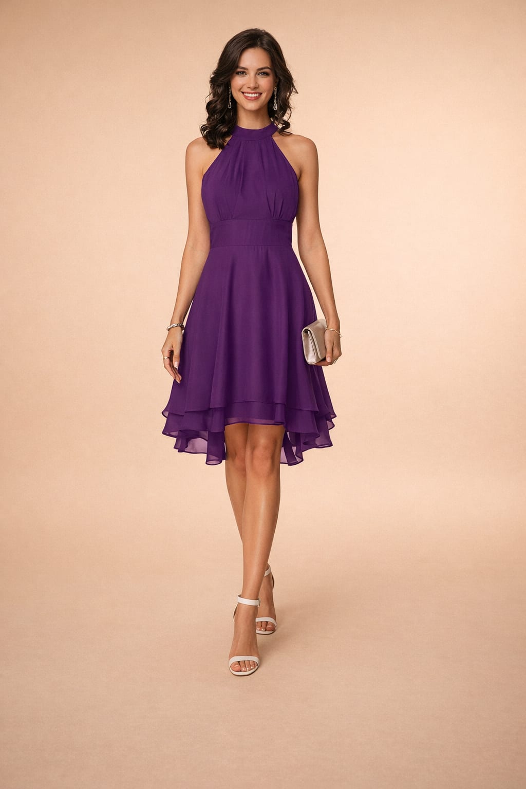 Women's Halter Neck Chiffon Dress | Peyton Thompson_8