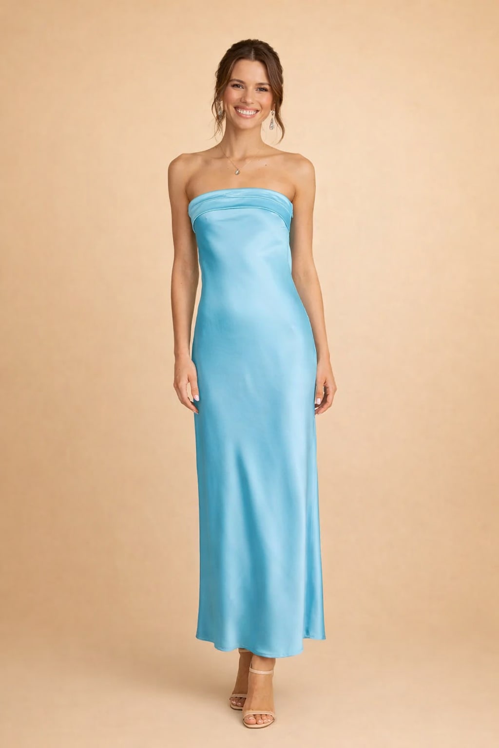 Women's Strapless Satin Maxi Homecoming Dress | Samantha Myers_4