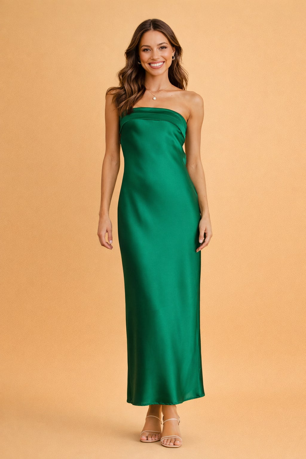 Women's Strapless Satin Maxi Homecoming Dress | Samantha Myers_6