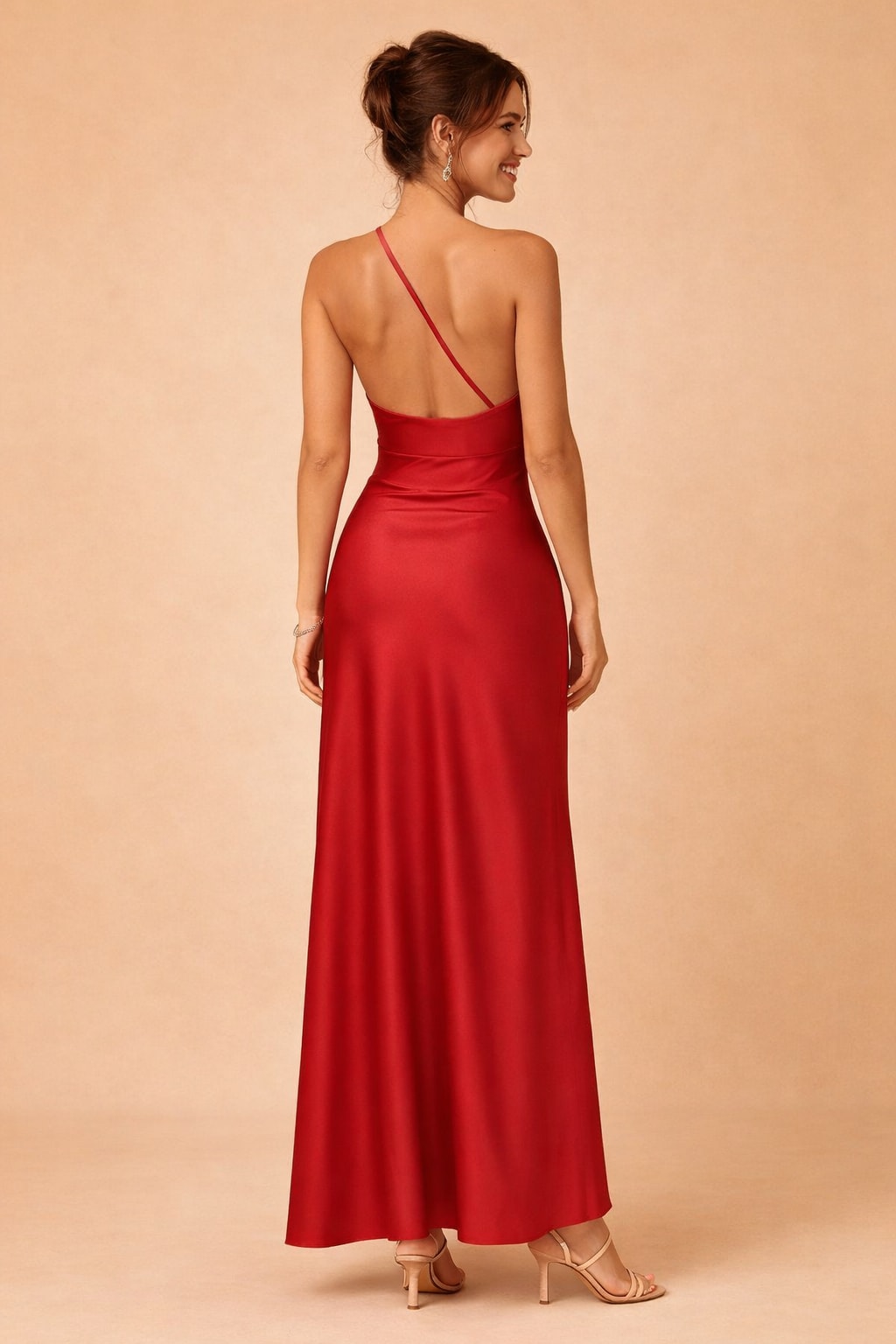 Women's One-Shoulder Satin Maxi Homecoming Dress | Stella Morgan_3