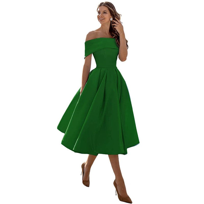 Women's Satin Off-Shoulder Homecoming Dress | Eleanor_4