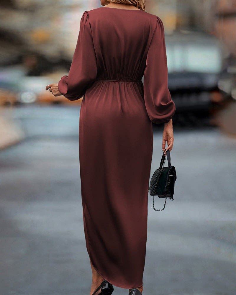 Women's Satin Wrap Homecoming Dress | Christina Harrison_2