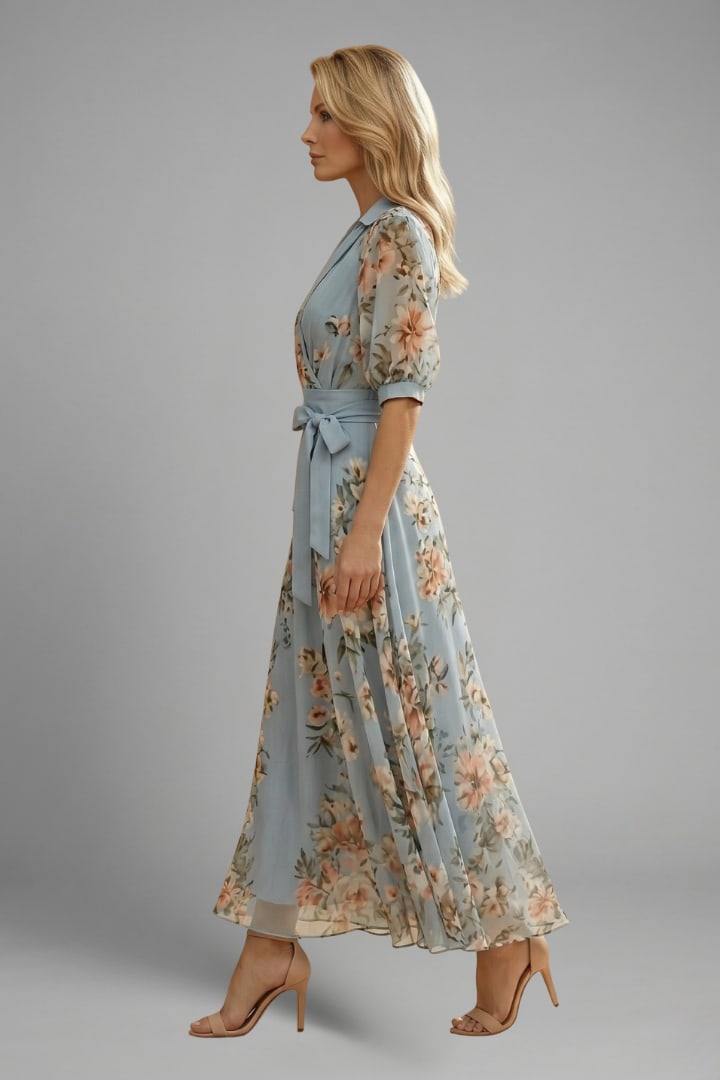 Women's Floral Wrap Maxi Dress | Linnet_3