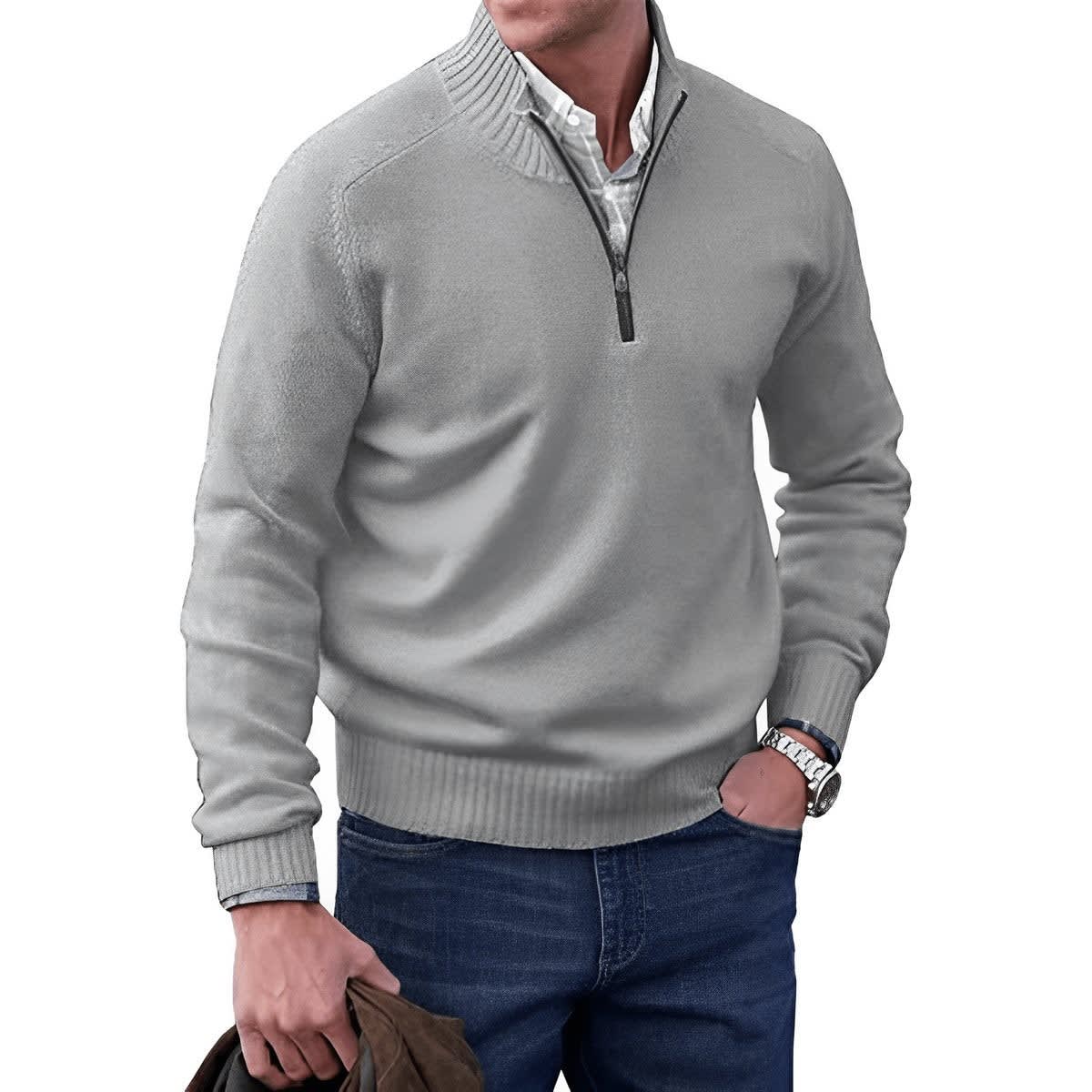 Men's Regular Fit Quarter Zip Knit Jumper | Barnaby_8