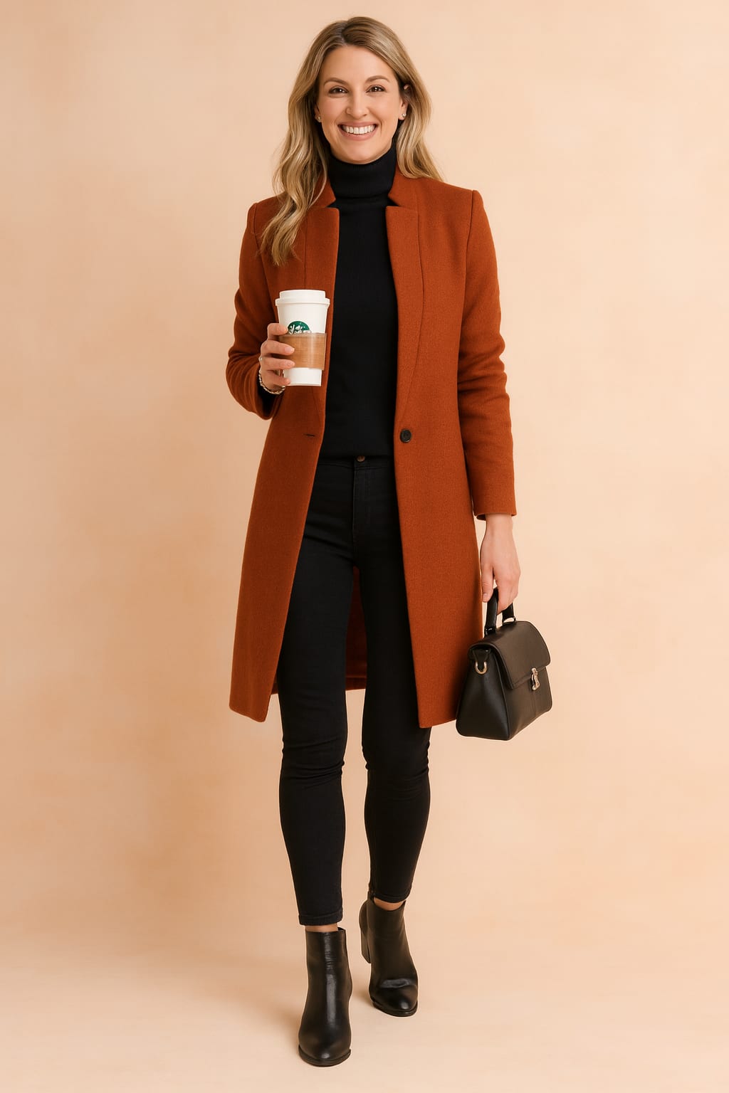 Women's Collarless Longline Coat | Rosaleen_3