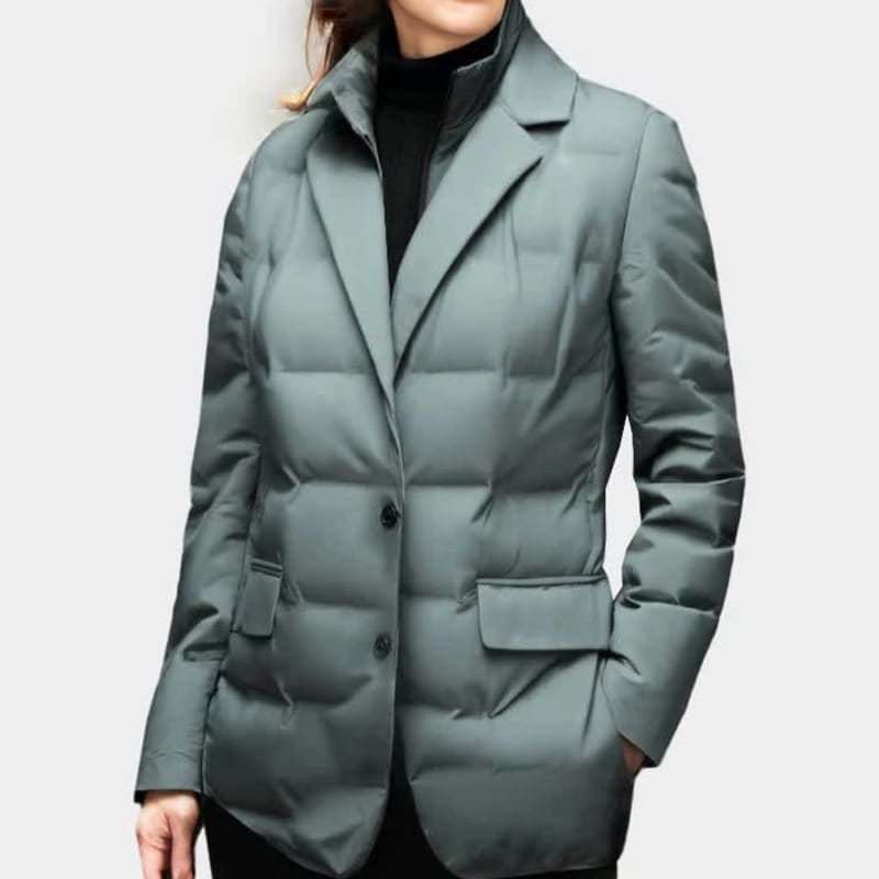 Women's Quilted Down Blazer Jacket | Clementine_1