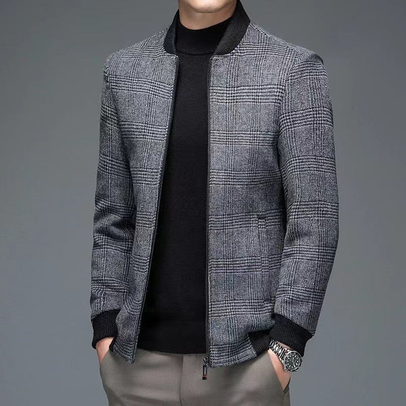 Men's Checked Wool Bomber Jacket | Wynn_5