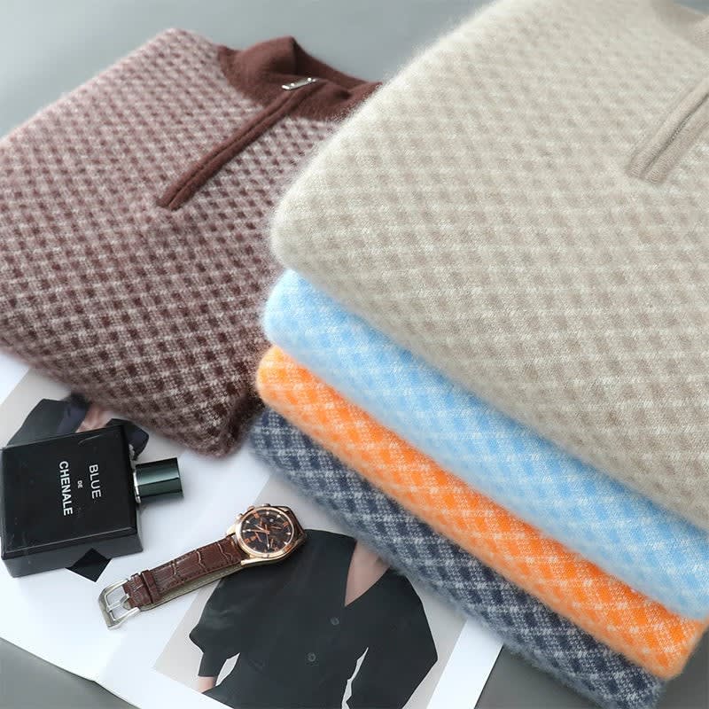 Men's Merino Wool Mock Neck Jumper | Ronnie_6