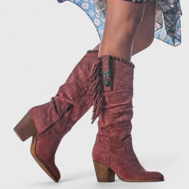 Women's Western Fringe Orthopedic Boots | Maria_1