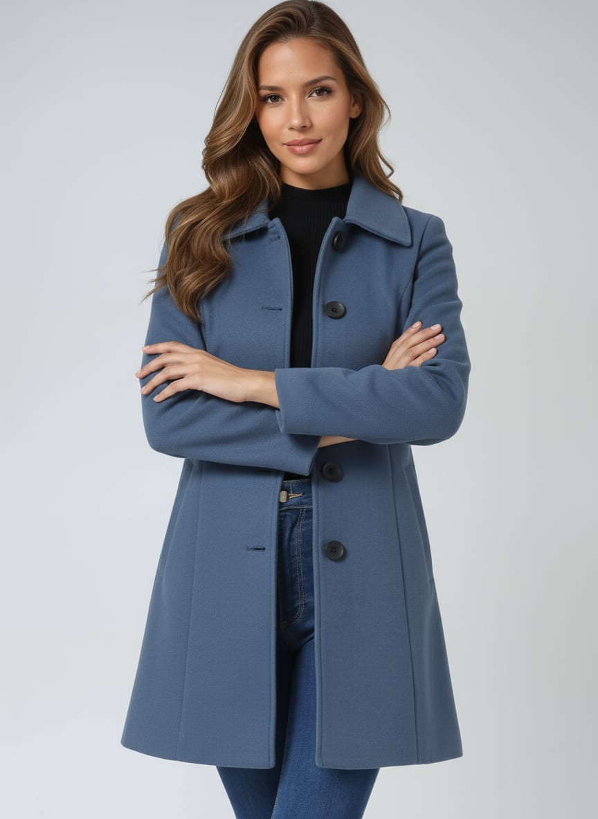 Women's Single Breasted Longline Coat | Avril_9