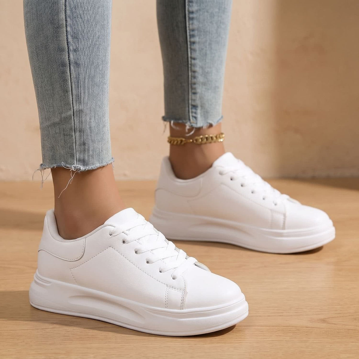 Women's White Platform Orthopedic Trainers | Bryher_3