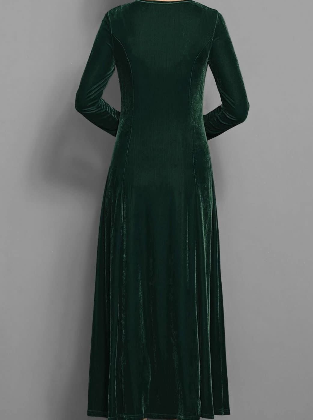 Women's Velvet A-Line Maxi Party Dress | Kirsty_10