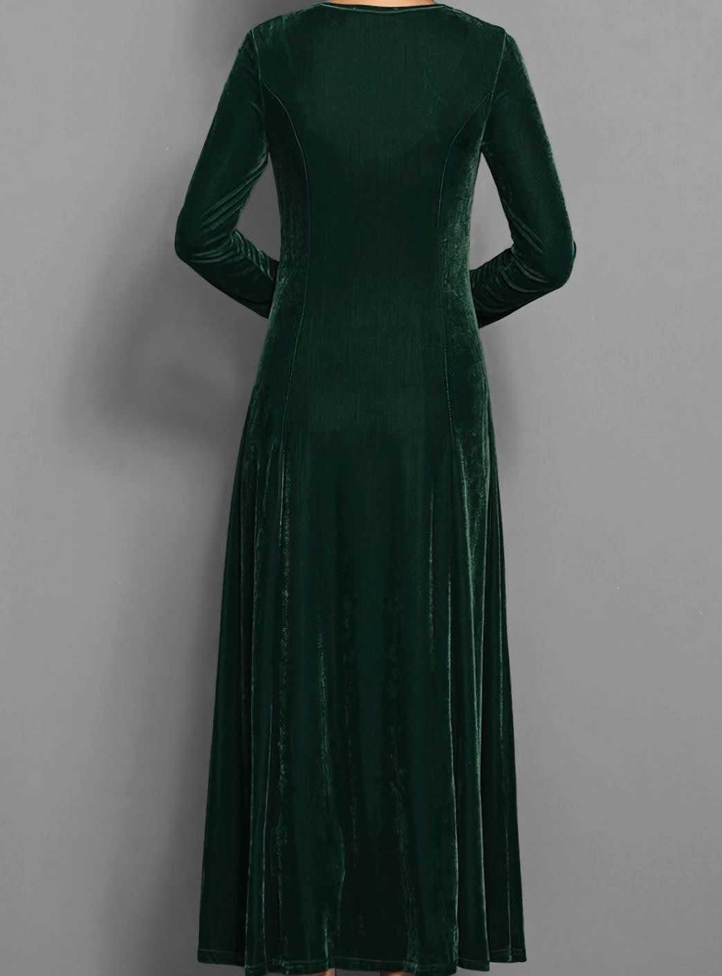 Women's Velvet A-Line Maxi Party Dress | Kirsty_8