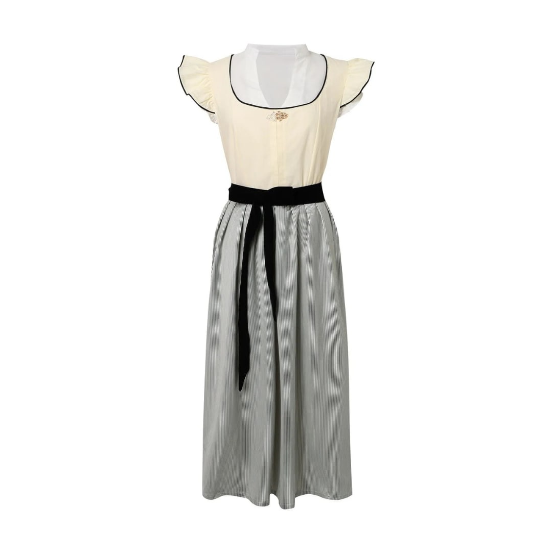 Women's Bow Belt Midi Dirndl Dress | Ailsa_2