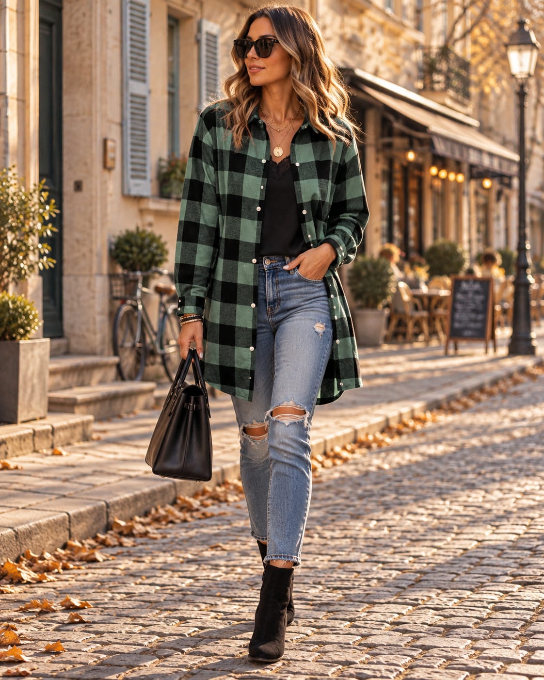 Women's Checked Oversized Shacket | Louisa_5