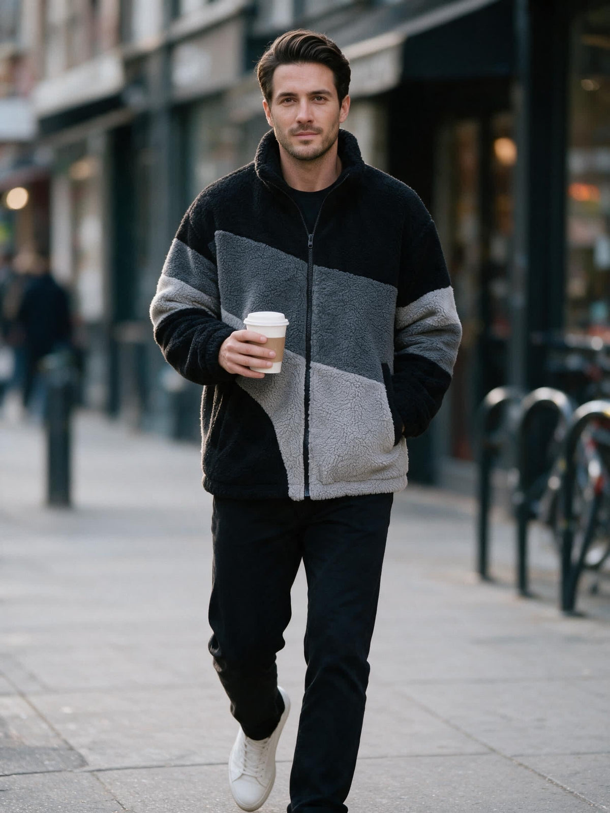 Men's Oversized Sherpa Fleece Jacket | Bernard_9