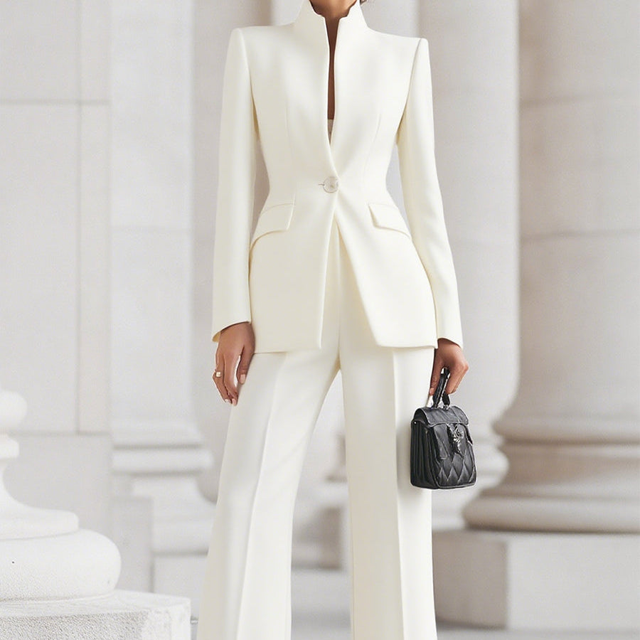 Women's Stand Collar Tailored Suit | Aurelia