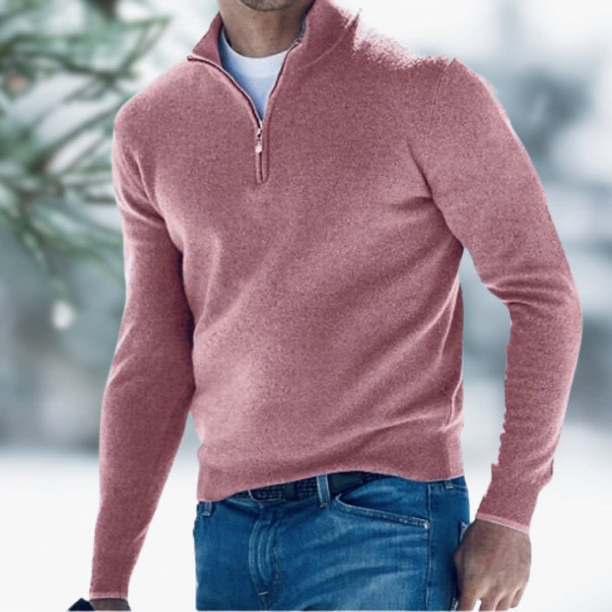 Men's Fine Knit Quarter Zip Jumper | Rowan_10