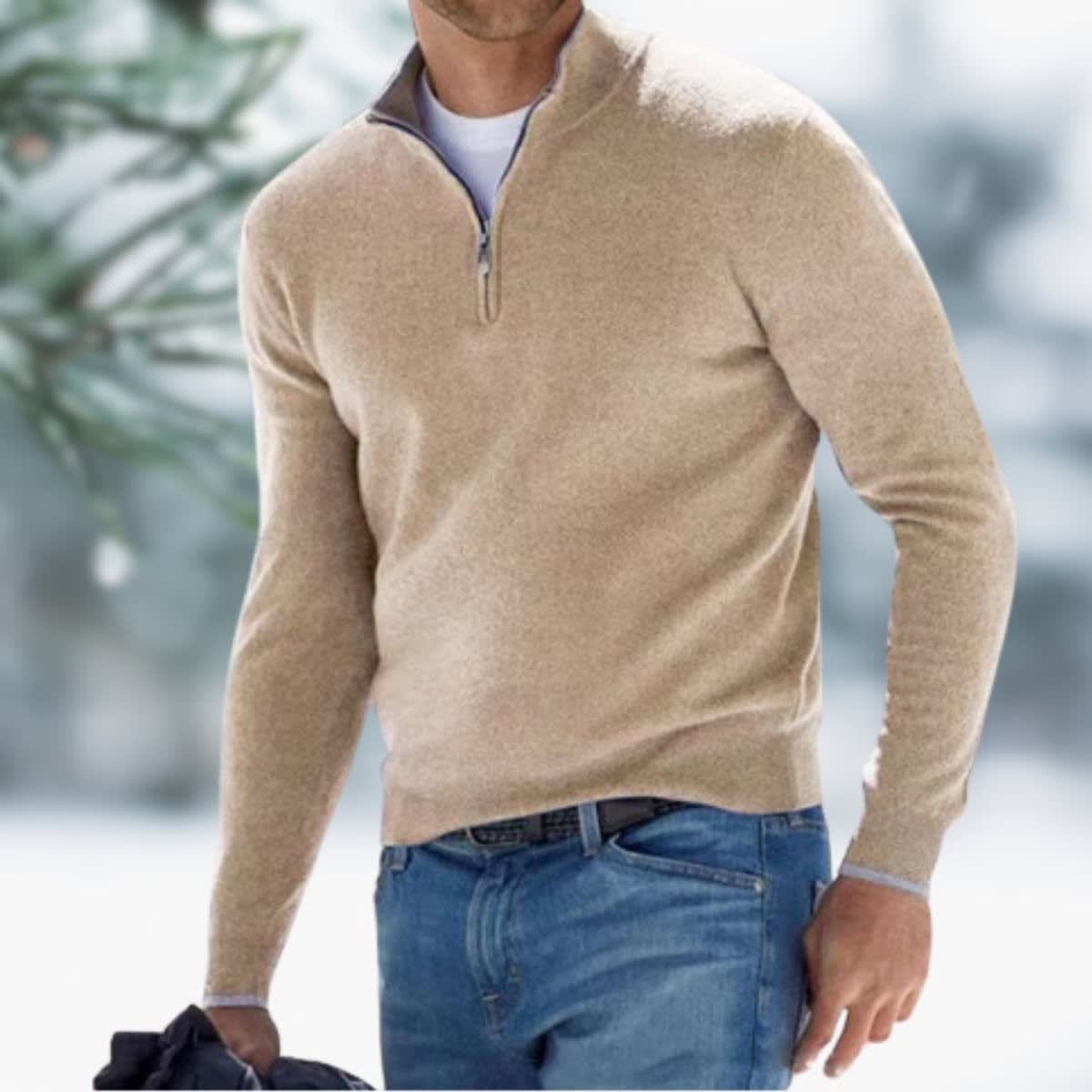 Men's Fine Knit Quarter Zip Jumper | Rowan_5