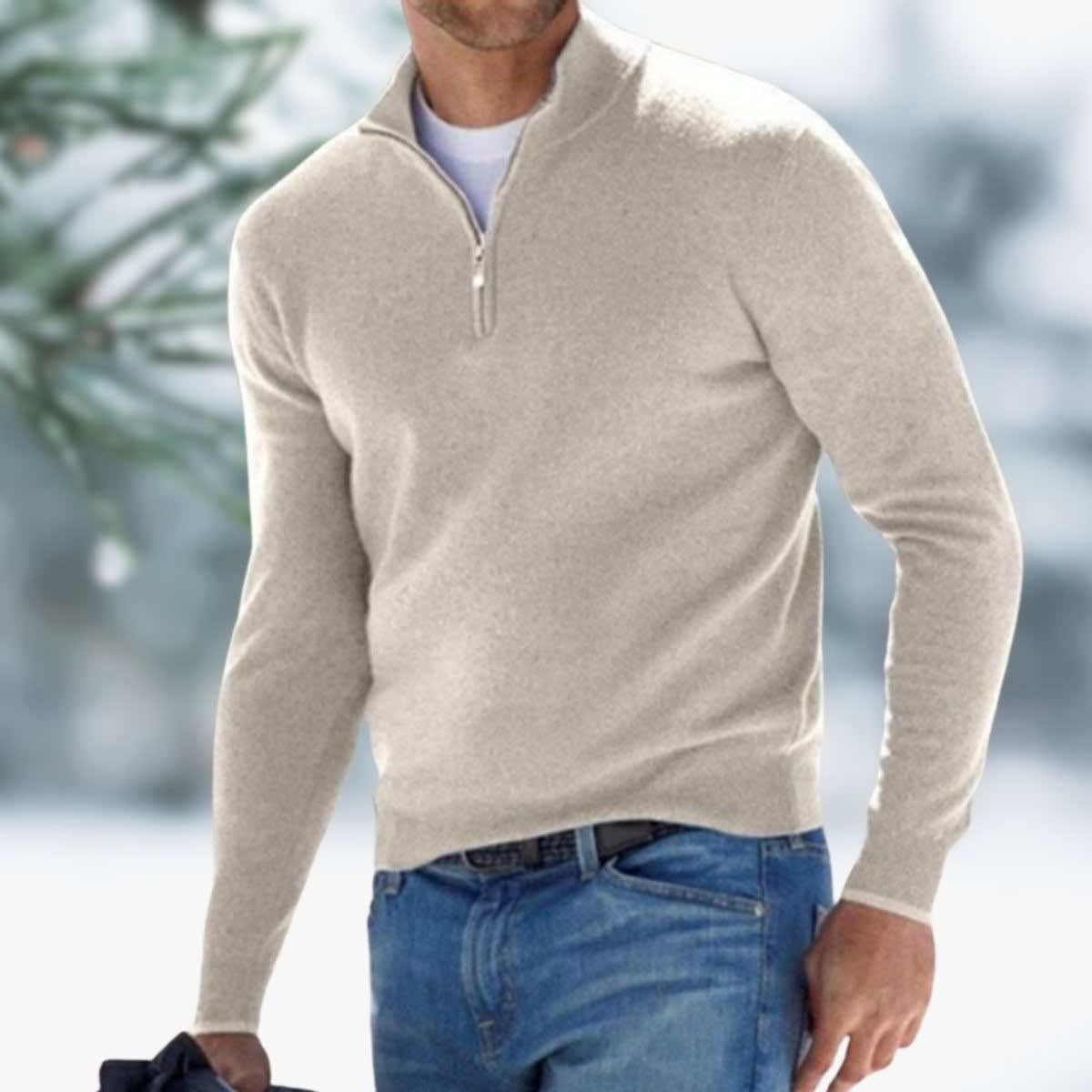 Men's Fine Knit Quarter Zip Jumper | Rowan_6