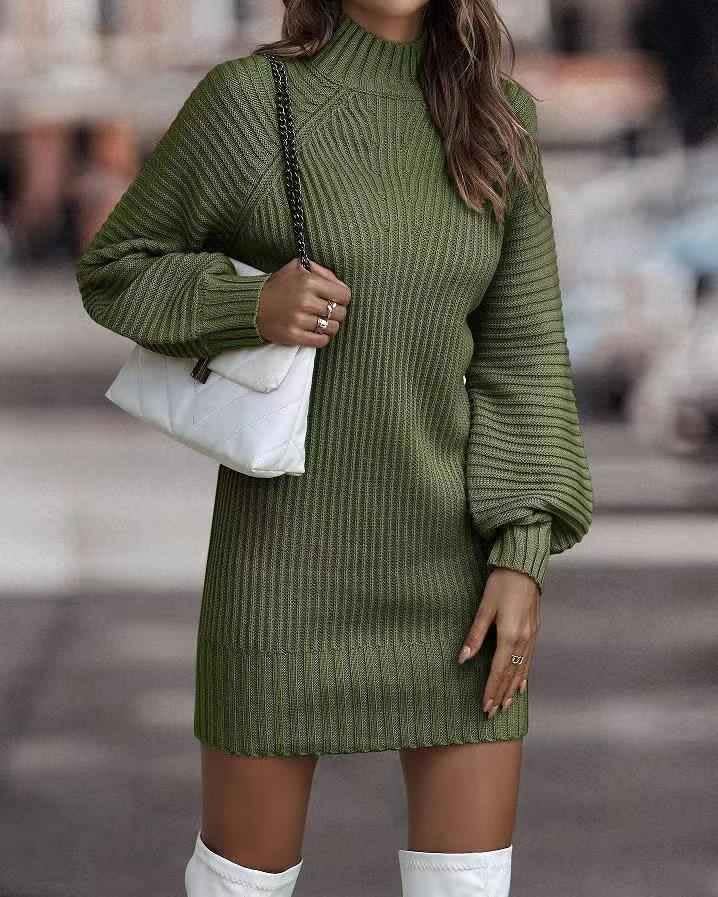 Women's Ribbed Knit Jumper Dress | Bianca_12