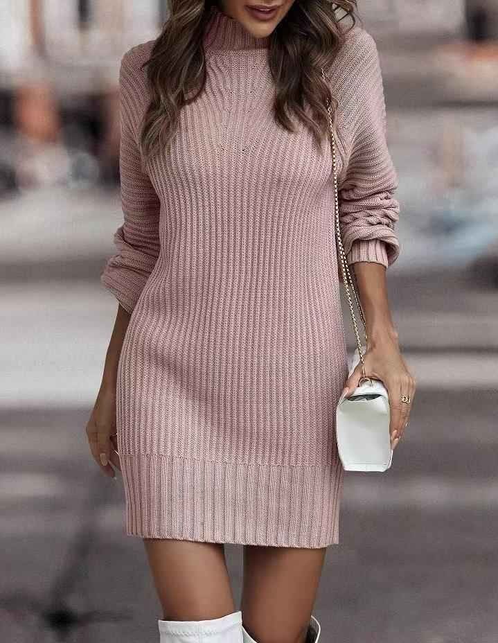 Women's Ribbed Knit Jumper Dress | Bianca_17