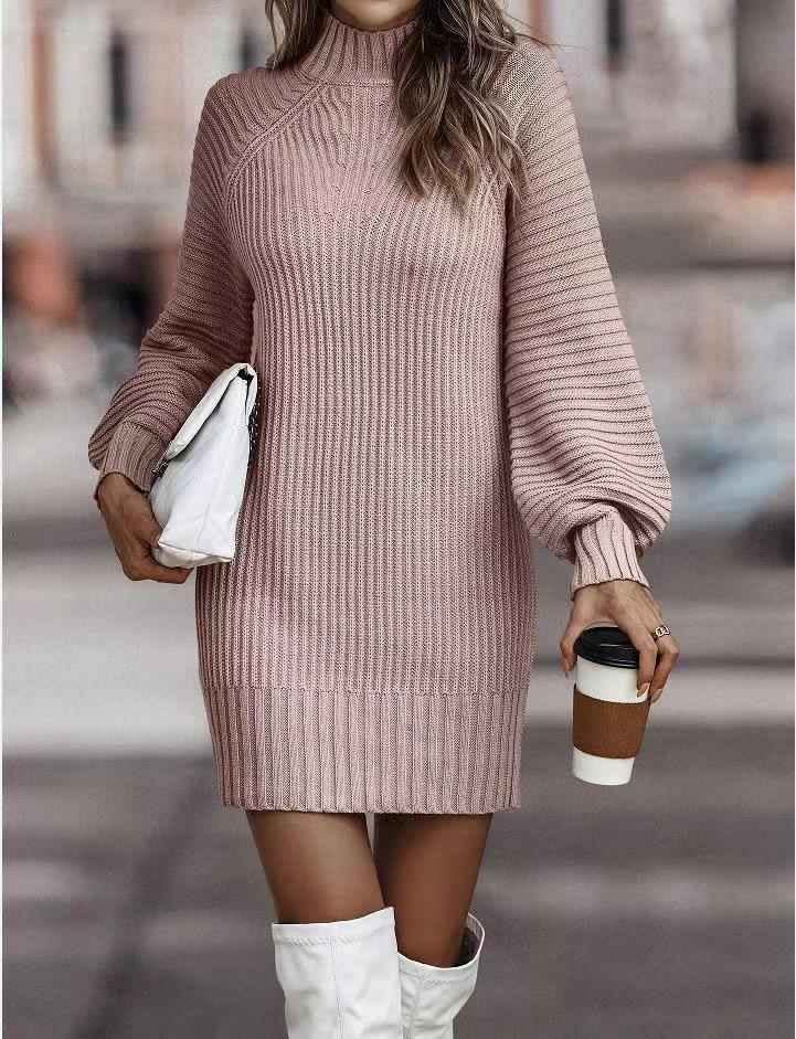 Women's Ribbed Knit Jumper Dress | Bianca_18
