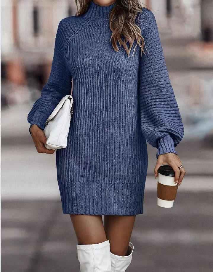 Women's Ribbed Knit Jumper Dress | Bianca_3