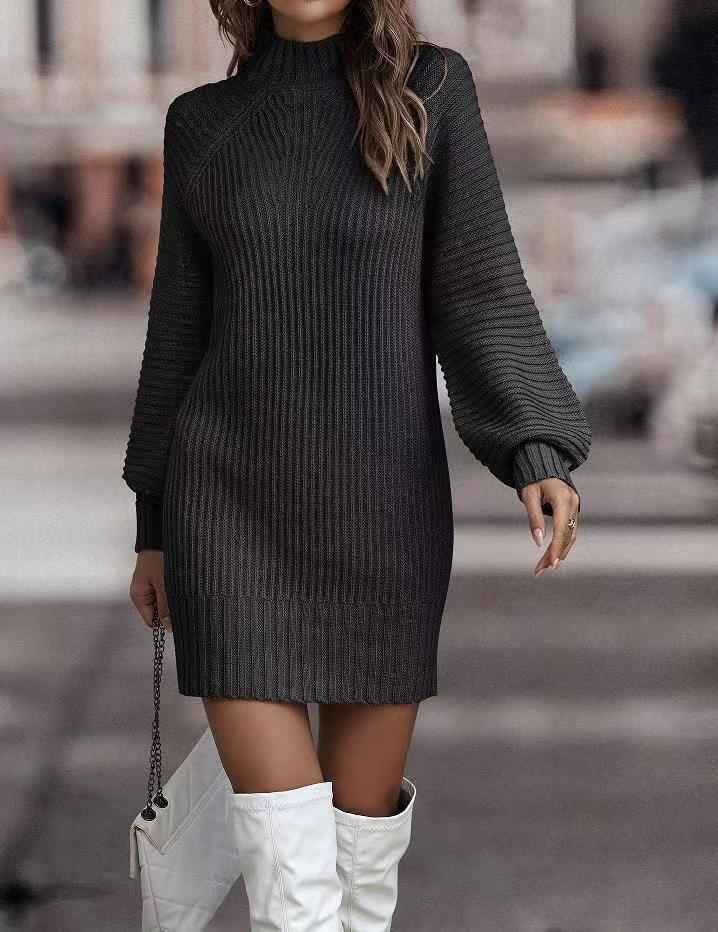 Women's Ribbed Knit Jumper Dress | Bianca_5