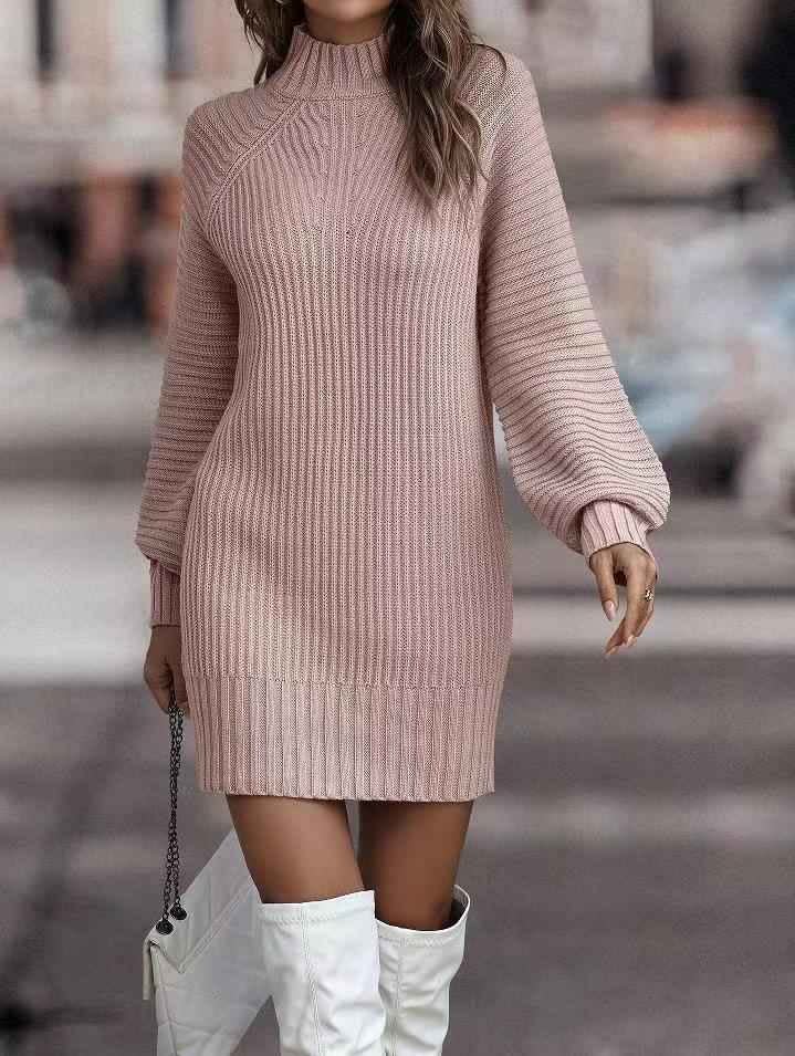 Women's Ribbed Knit Jumper Dress | Bianca_6