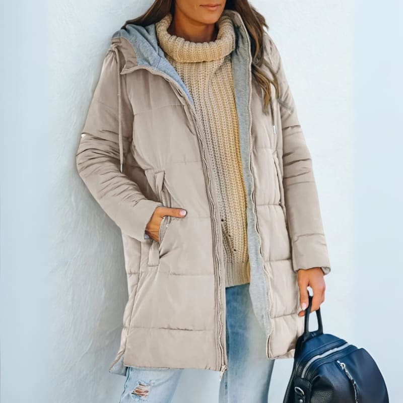 Women's Hooded Longline Puffer Jacket | Lucretia_1