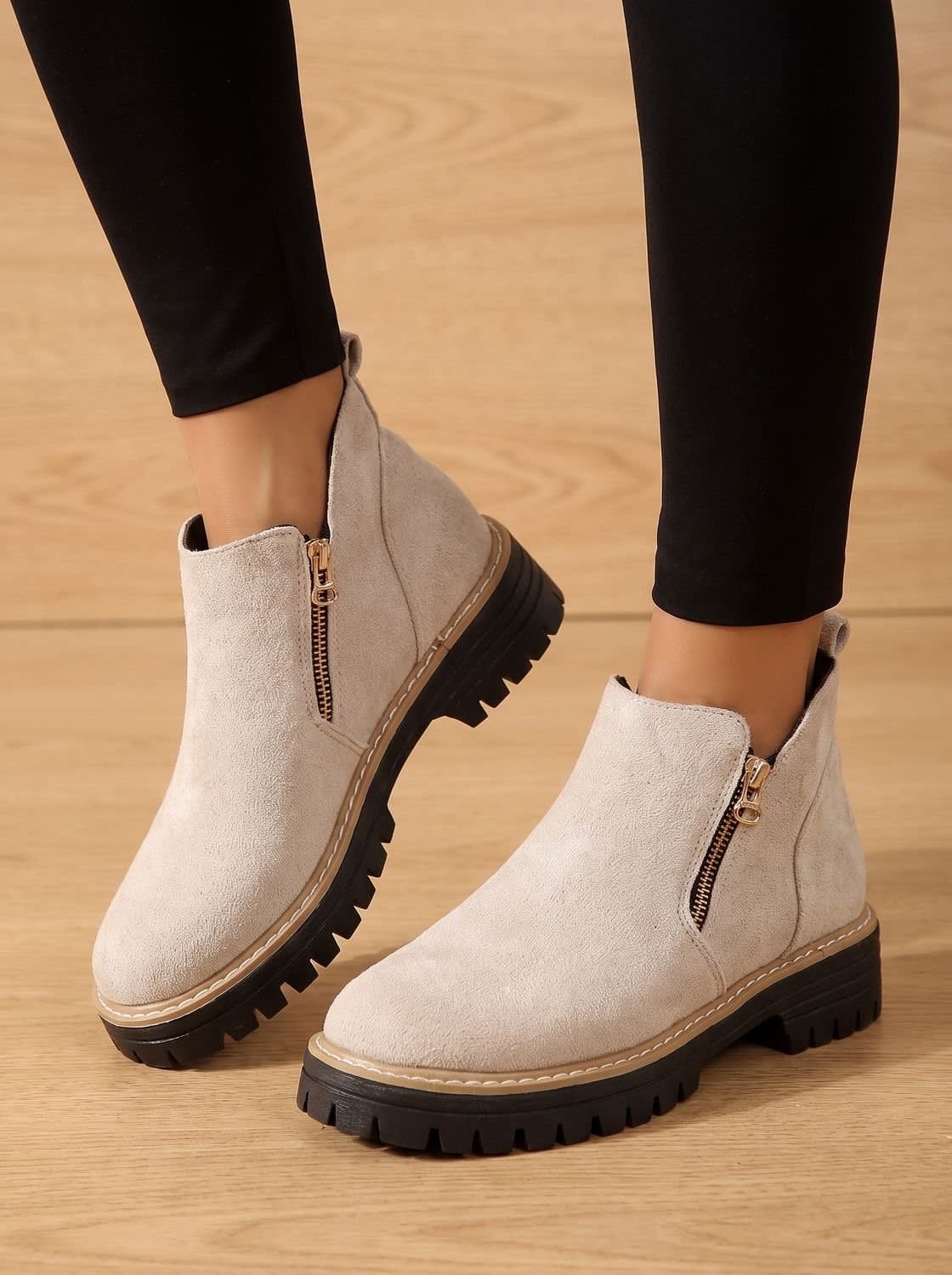 Women's Chunky Side Zip Orthopedic Boots | Ianthe_12