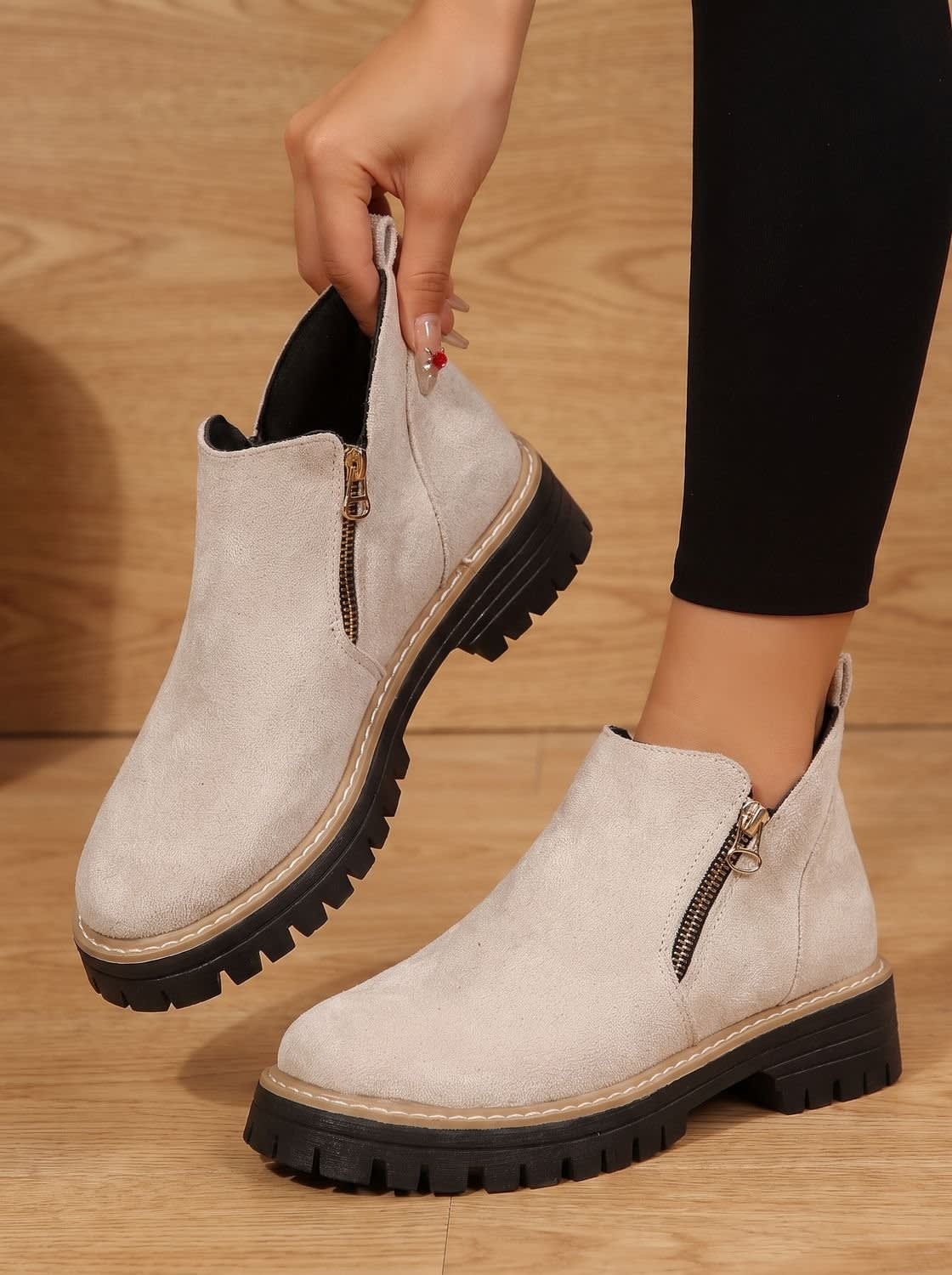 Women's Chunky Side Zip Orthopedic Boots | Ianthe_13
