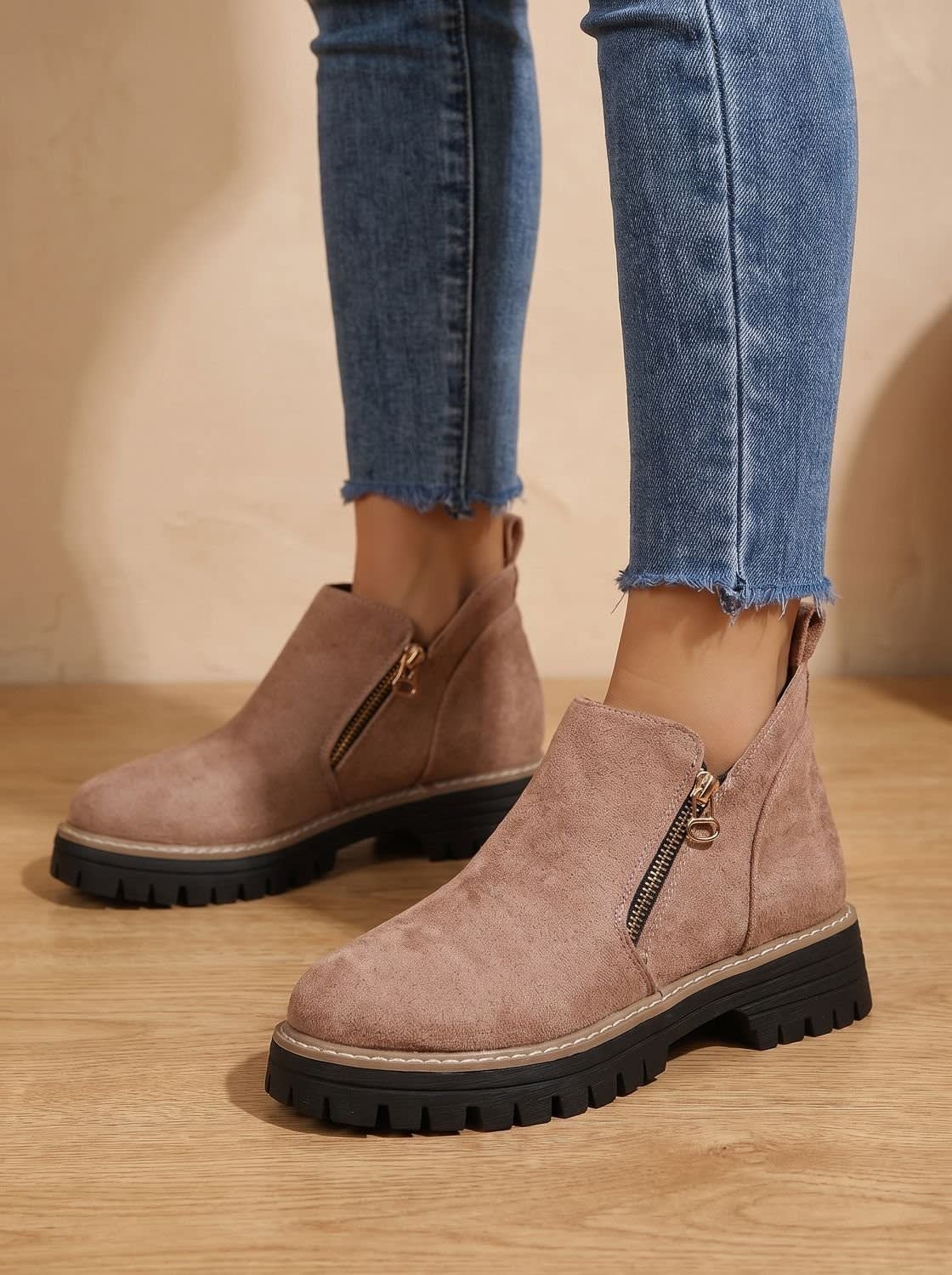 Women's Chunky Side Zip Orthopedic Boots | Ianthe_14