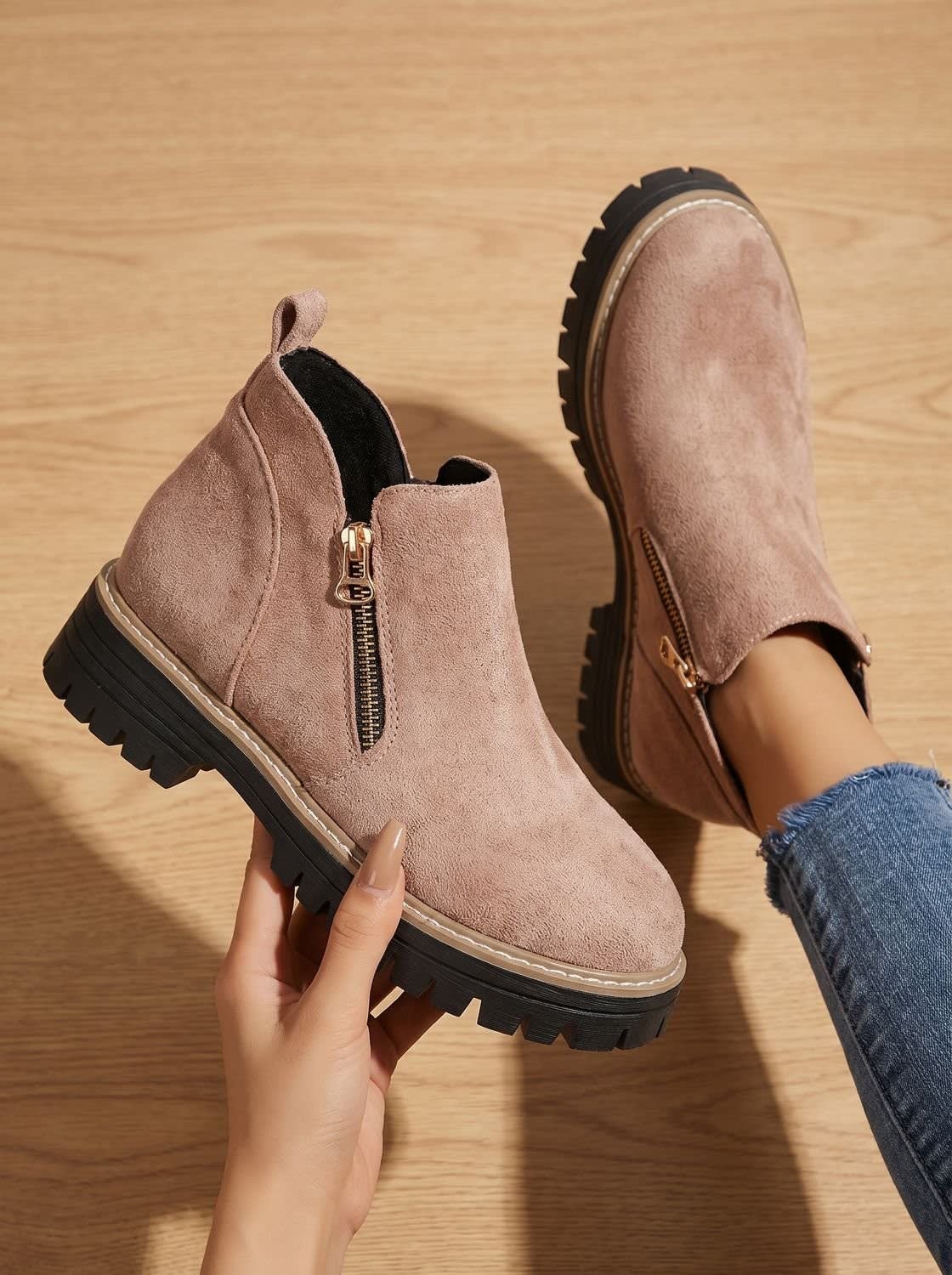 Women's Chunky Side Zip Orthopedic Boots | Ianthe_15