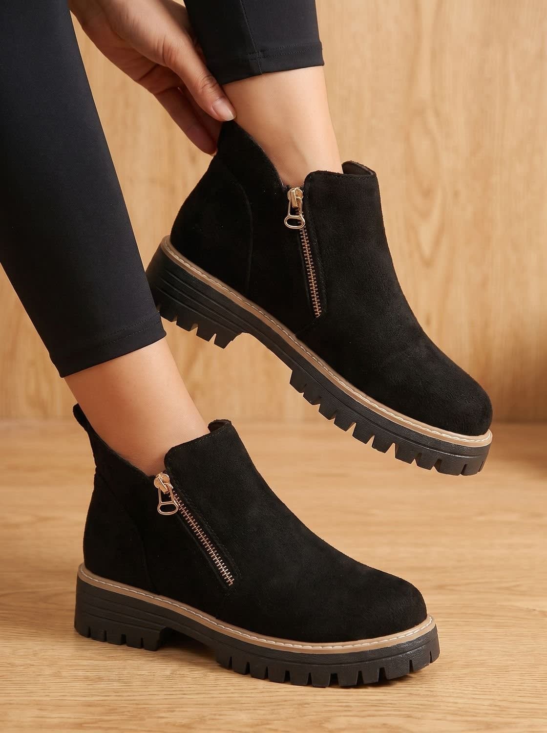 Women's Chunky Side Zip Orthopedic Boots | Ianthe_5