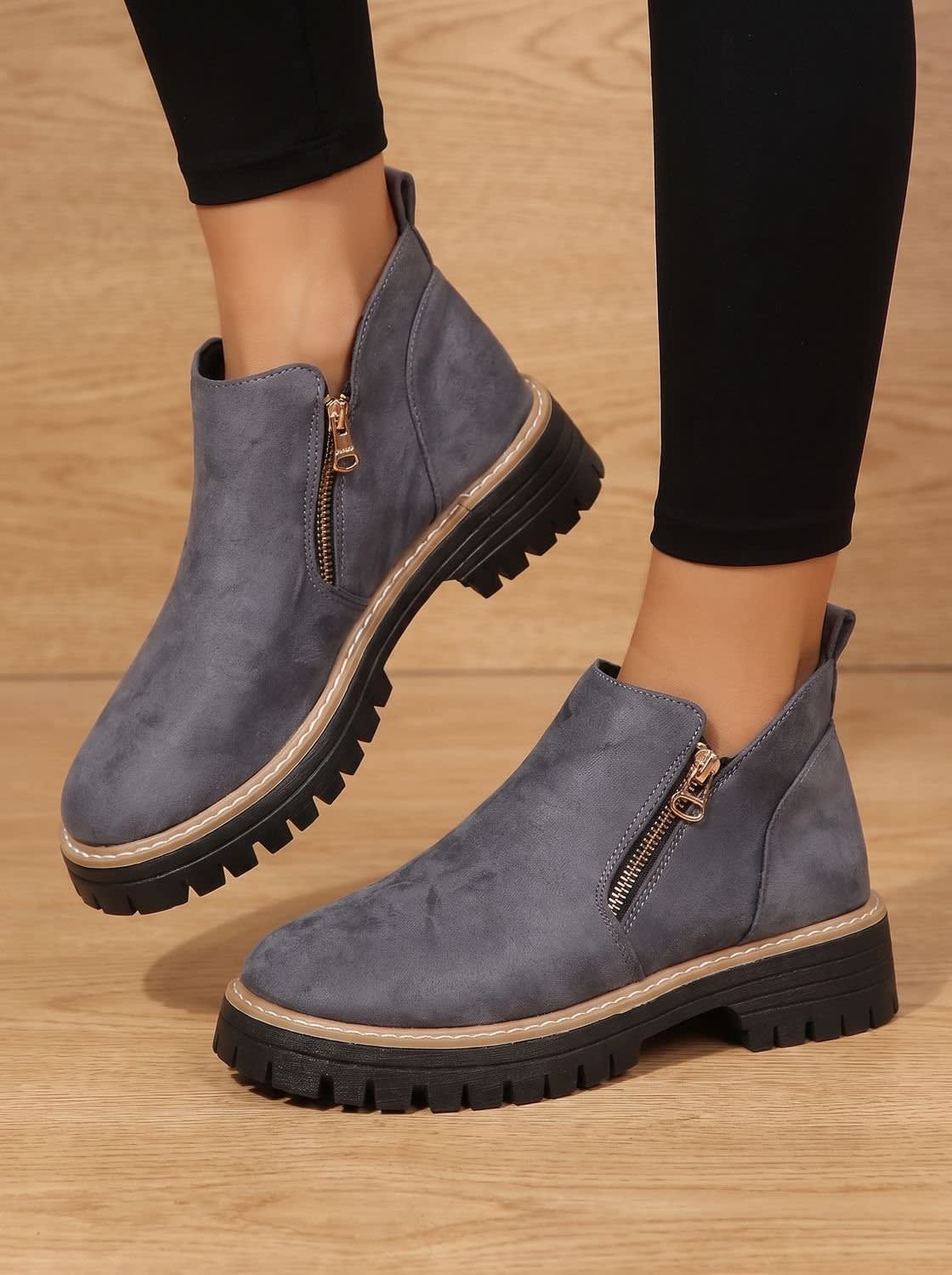 Women's Chunky Side Zip Orthopedic Boots | Ianthe_7
