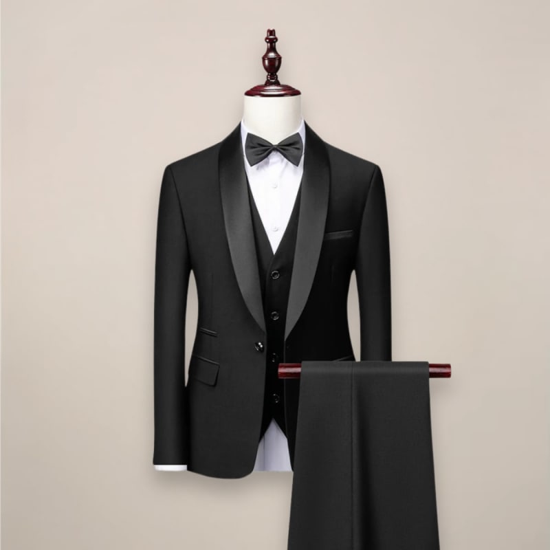 Men's Shawl Lapel Three-Piece Tuxedo | Eustace_1