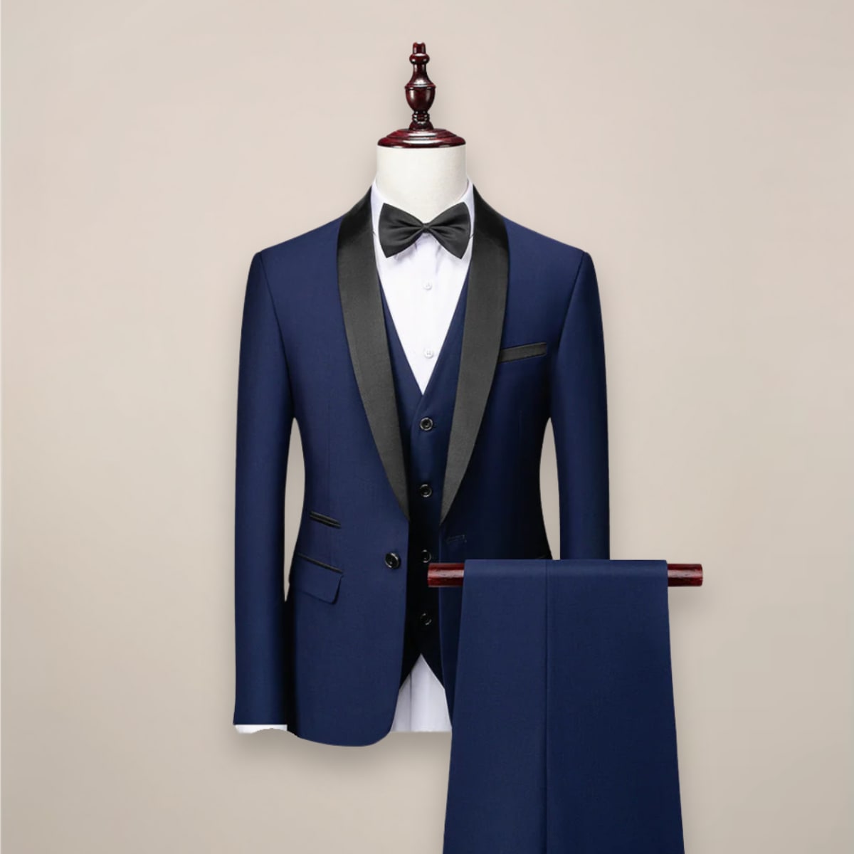 Men's Shawl Lapel Three-Piece Tuxedo | Eustace_3
