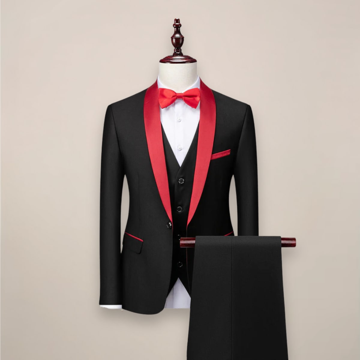 Men's Shawl Lapel Three-Piece Tuxedo | Eustace_5