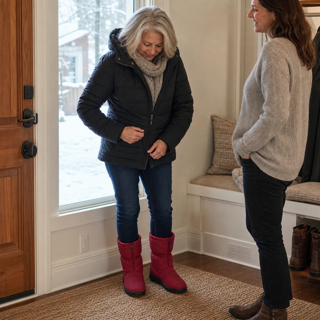 Women's Quilted Zip Up Snow Boots | Maeve_2