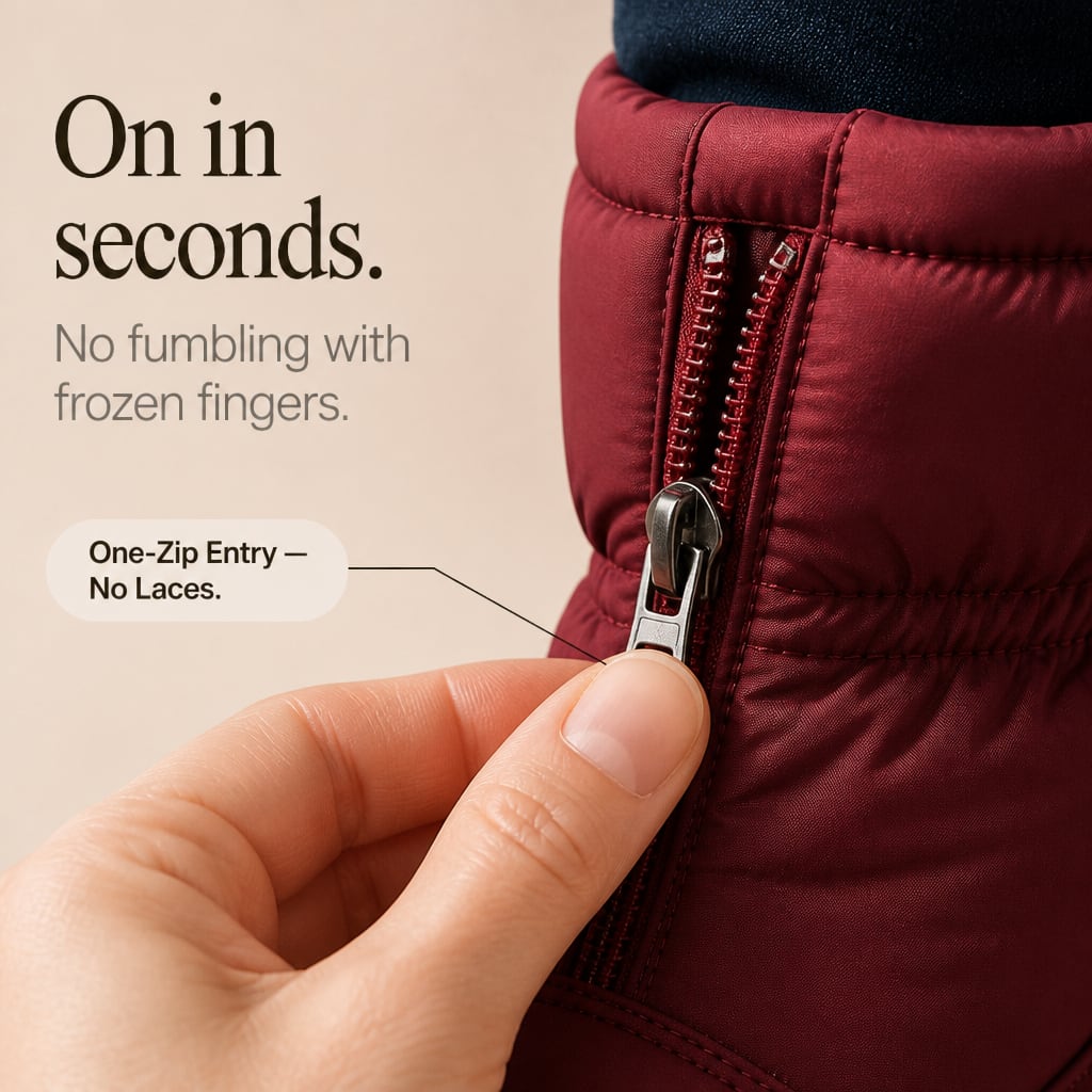 Women's Quilted Zip Up Snow Boots | Maeve_6
