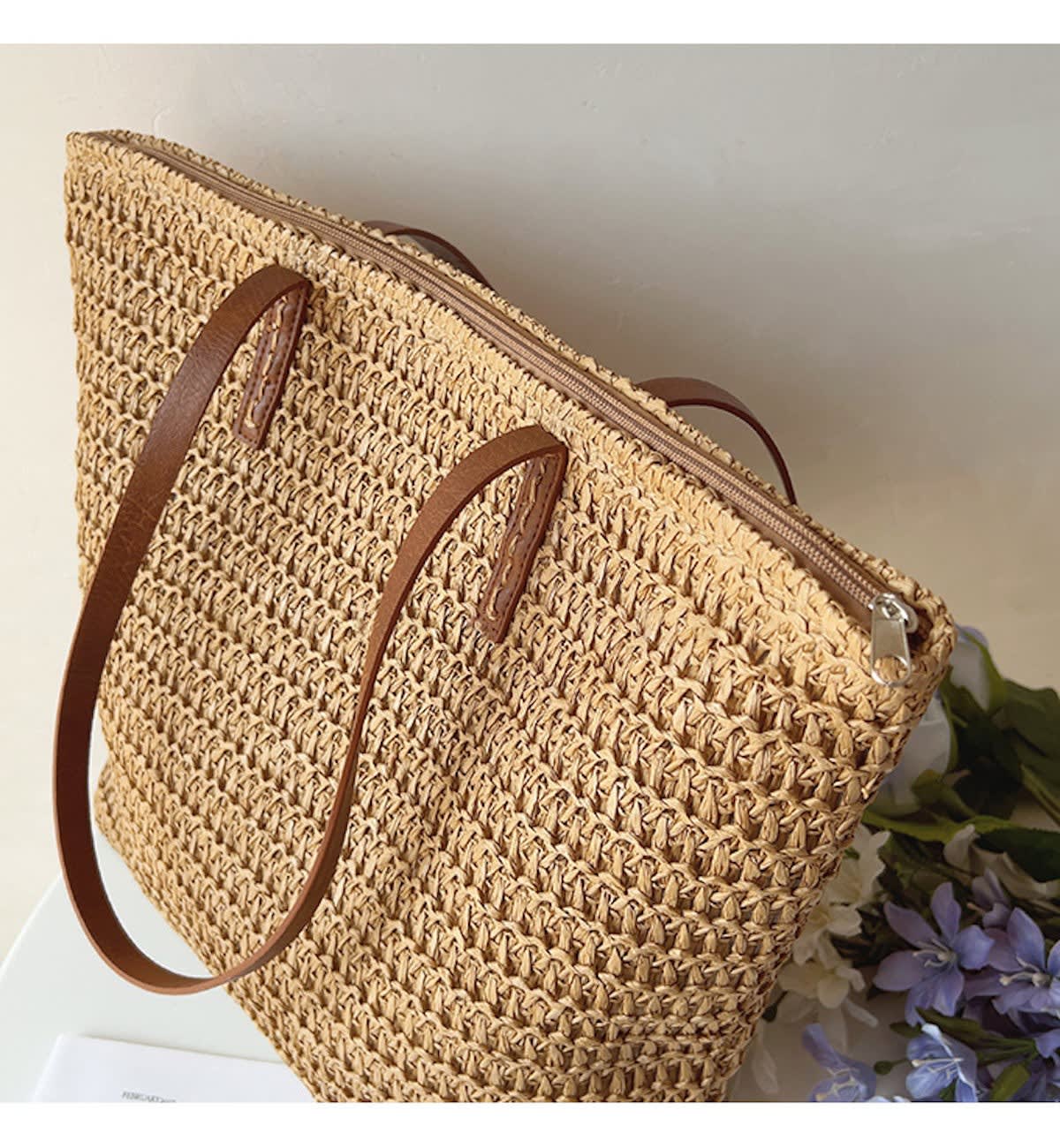Women's Woven Straw Tote Bag | Summer_3