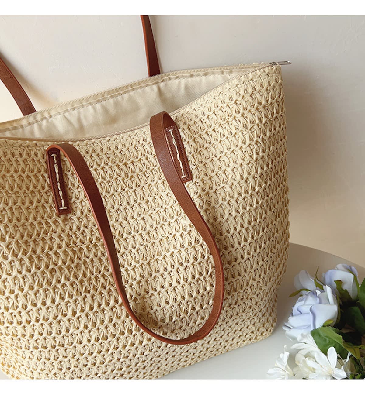 Women's Woven Straw Tote Bag | Summer_7