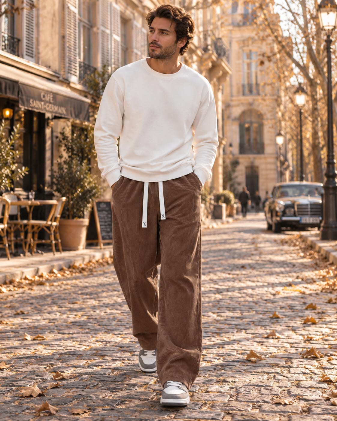 Men's Wide Leg Corduroy Trousers | Angus_4