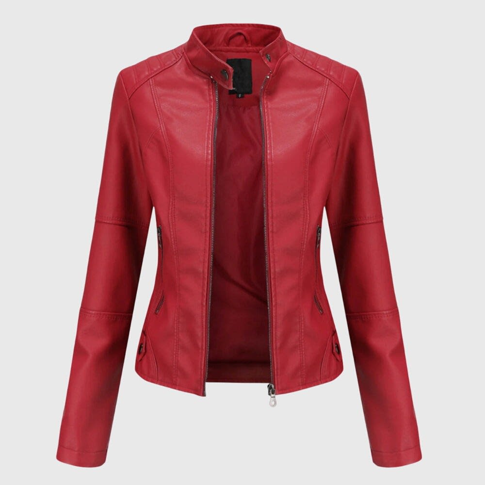 Women's Faux Leather Biker Jacket | Lacey_5