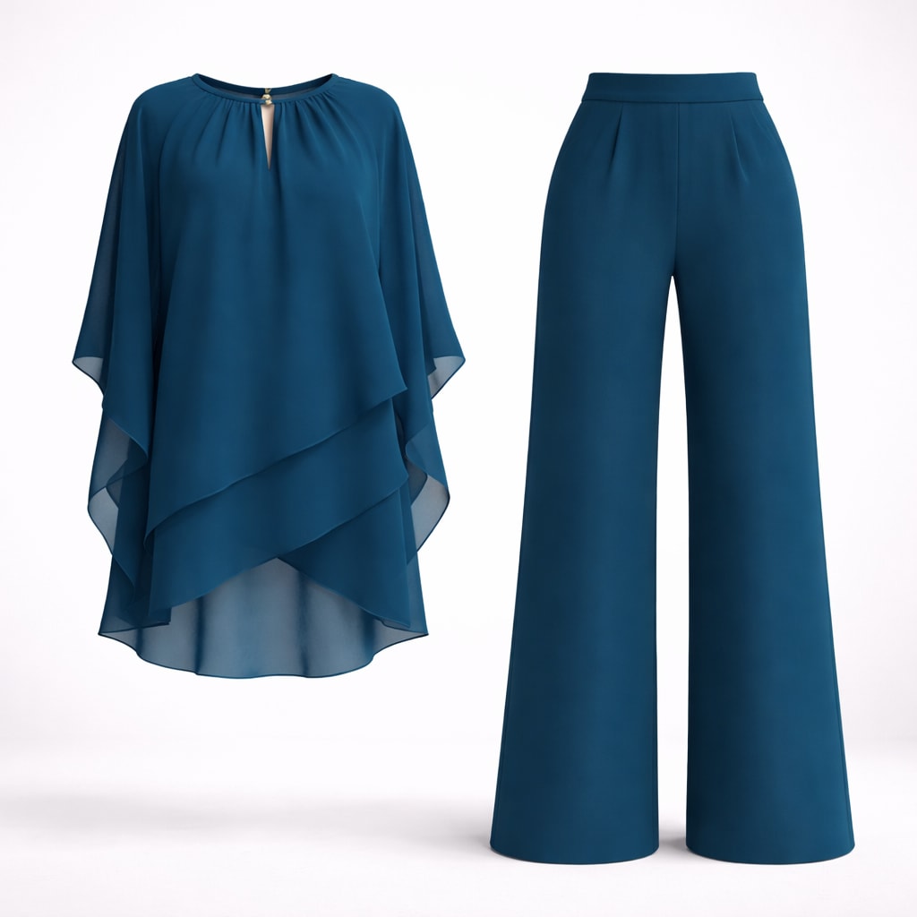Women's Chiffon Wide Leg Two-Piece Set | Ulrica_7